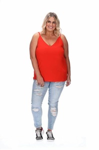 Womens Tops: Crinkle Cami Orange
