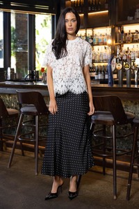 Yasmin Dot Midi Skirt Black