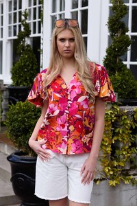 Sale Tops: Alex Blouse Orange Floral
