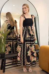 Allegra Maxi Dress Floral Black