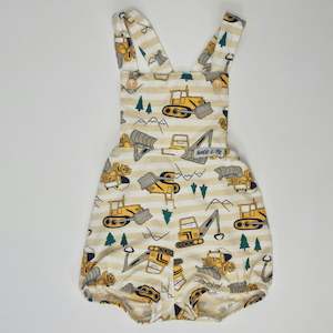 Clearance: Playsuits - Yellow Stripe Diggers