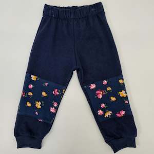Trackpants: Trackpants - Navy with Pink Floral (match me with my hoody!)