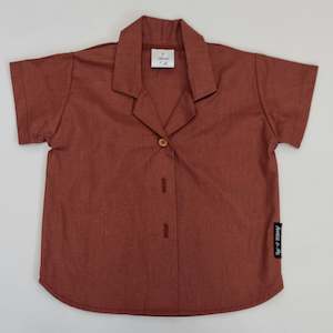 Short Sleeve Shirt: Short Sleeve Shirt - Plain Brown