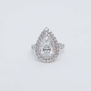 ring: Pear Double Halo Ring