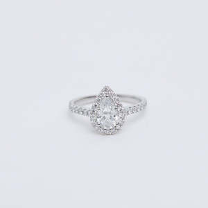 ring: Pear Halo Ring