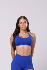 Sculpt Halter Crop - Deep Blue