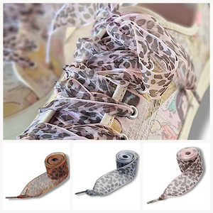 Products: Shoelaces I Satin Ribbon Leopard Print AuroraLily