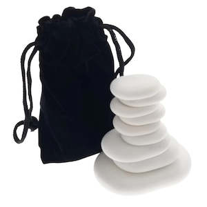 Hot Stone Massage: 9pc Massage Marble Cold Stone Therapy Set + Velvet Travel Bag