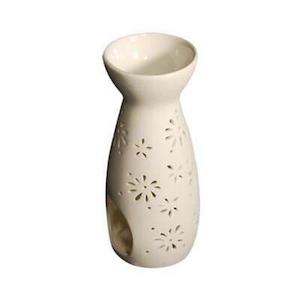 Oil Burners Diffusers: Oil Burner White Ceramic Saki Style