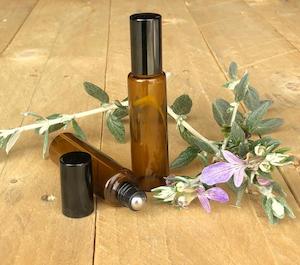 Roll on Bottle 10ml Amber Glass / refillable / Essential Oil Roller Bottle
