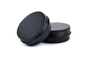 Containers Pots: 15gm Aluminium Tins Black / Lip Balm Pots