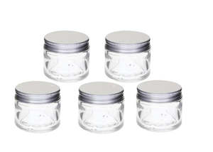 Containers Pots: Aluminium Lid Glass Pots 15gm / Lip Balm Pots