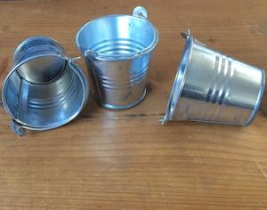 Containers Pots: Bucket Small/ Mini / for Candles or Gifts / Silver