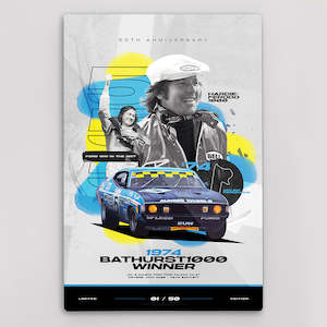 1974 Bathurst 1000 Winner 50th Anniversary Limited Edition Metal Wall Panel (Pre-Order)