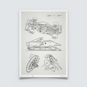 Posters: Giorgio Piola Technical Drawing - Ferrari F1-90 - 1990 - Unlimited Poster