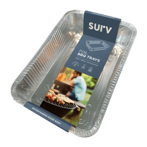 Surv Foil BBQ Tray 3pk - Authentic Oven