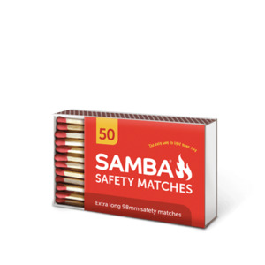 Samba Safety Matches 50pk - 98mm - Authentic Oven