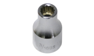 Whitworth Socket - 1/2" Dr. 12-Point Standard Socket, 1/8", 38mm Length
