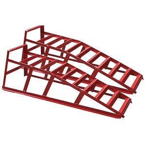 Car Ramp: Car Ramp 2 Ton Pair – Durable Heavy-Duty Vehicle Lifting Ramps for Easy Maintenance - Red