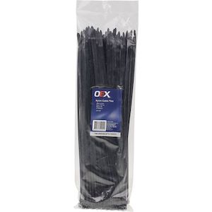 Napa Best Sellers: OEX ACX1320 Black Nylon Cable Ties – 4.8mm x 370mm, UV Resistant, 100 Pack – Heavy-Duty Zip Ties
