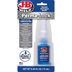 Jb Weld: JB Weld Perma-Lock Blue Medium Strength Threadlocker 13ml – Prevents Fastener Loosening from Vibration & Shock – Part #24213
