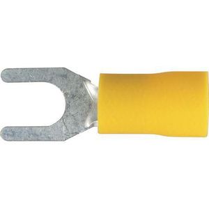 5.3mm Fork Crimp Terminals – OEX ACX3047 Vinyl Insulated Yellow 50Pc