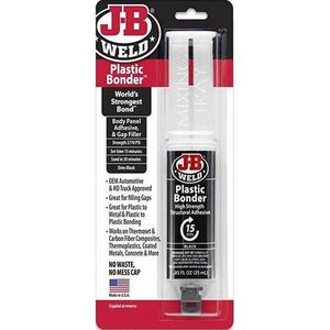 Plastic Bonder Adhesive – JB Weld Black Urethane Syringe Mixer 25ml (50139)