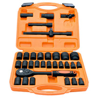 32-Piece Socket Wrench Set with Spark Plug Insert | 1/2” Ratchet & Adapter | H&hellip;