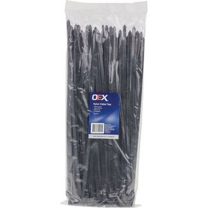 OEX ACX1321 UV Resistant Black Nylon Cable Ties 7.6mm x 370mm - 100 Pack