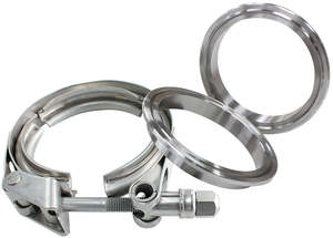 Jb Weld: 1.75" V BAND CLAMP KIT 2X WELDRINGS & 1 X STAINLESS CLAMP