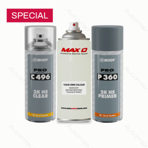 Promotions: Automotive Refinish Spray Can Kit – Primer, Colour & Clearcoat