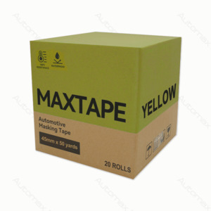 Yellow MaxTape Masking 45mm X 50 Yards (1 Box)
