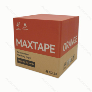 Automotive Masking Covering: Orange MaxTape Masking 18mm X 50 Yards (1 Box)