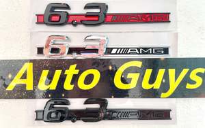 Accessories: 1PCS Fit for 6.3AMG Emblem Matte Black Logo Badge C63 E63 S63
