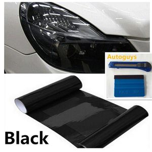 Headlight Vinyl Film: 1 Meter Dark Smoke Black Tint Film Headlights,Tail lights Car Vinyl Wrap