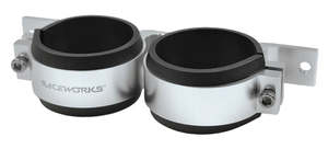 Fuel Oil System: RACEWORKS TWIN FUEL PUMP BRACKET 60MM SILVER | ALY-003