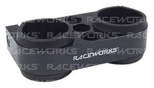 Brackets: RACEWORKS BLACK BILLET TWIN PUMP BRACKET | ALY-089BK