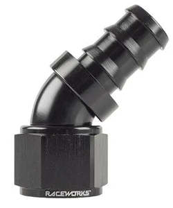 400 Series Push Lok Hose Ends: RACEWORKS PUSH LOK HOSE ENDS > 45 DEGREE - 400 SERIES