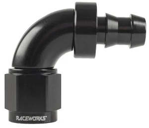 RACEWORKS PUSH LOK HOSE ENDS > 90 DEGREE - 400 SERIES
