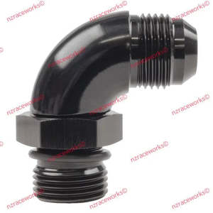 RACEWORKS AN-10 90DEG O-RING BOSS TO FLARE ADAPTER | RWF-922-10BK