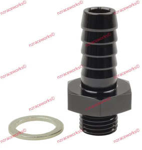 Metric Male To Barb: RACEWORKS METRIC M14X1.5 TO 3/8'' BARB | RWF-414-M14-06BK