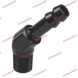 RACEWORKS NPT 1/8'' TO 1/4'' (AN-4) BARB 45 DEG | RWF-422-02-04BK