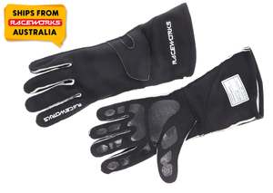 RACEWORKS BLACK GLOVES FIA APPROVED