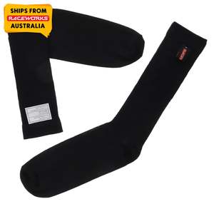 RACEWORKS SOCKS BLACK ARAMID FIA APPROVED