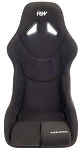 RACEWORKS FIBREGLASS SEAT BLACK CLOTH FIA APPROVED ~ SMALL