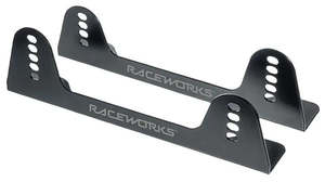 RACEWORKS 110MM BLACK MILD STEEL SEAT MOUNTS PAIR | VPR-052
