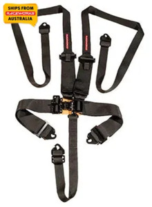 Vehicle Preparation: BLACK 5POINT SFI LATCH & LINK HARNESS, HANS 2-3IN BELTS, SNAP HOOK ENDS | VPR-110BK