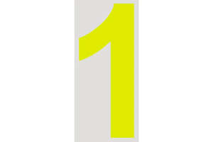 Vehicle Preparation: RACEWORKS 28CM DAYGLO YELLOW NUMBER 1 CAMS APPROVED | VPR-025-1