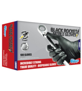TGC - Black Rocket Nitrile Glove Black - (100 Pack) APG