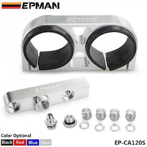 Epman: EPMAN Dual Fuel Pump Bracket Assy with Adapter Port - Silver